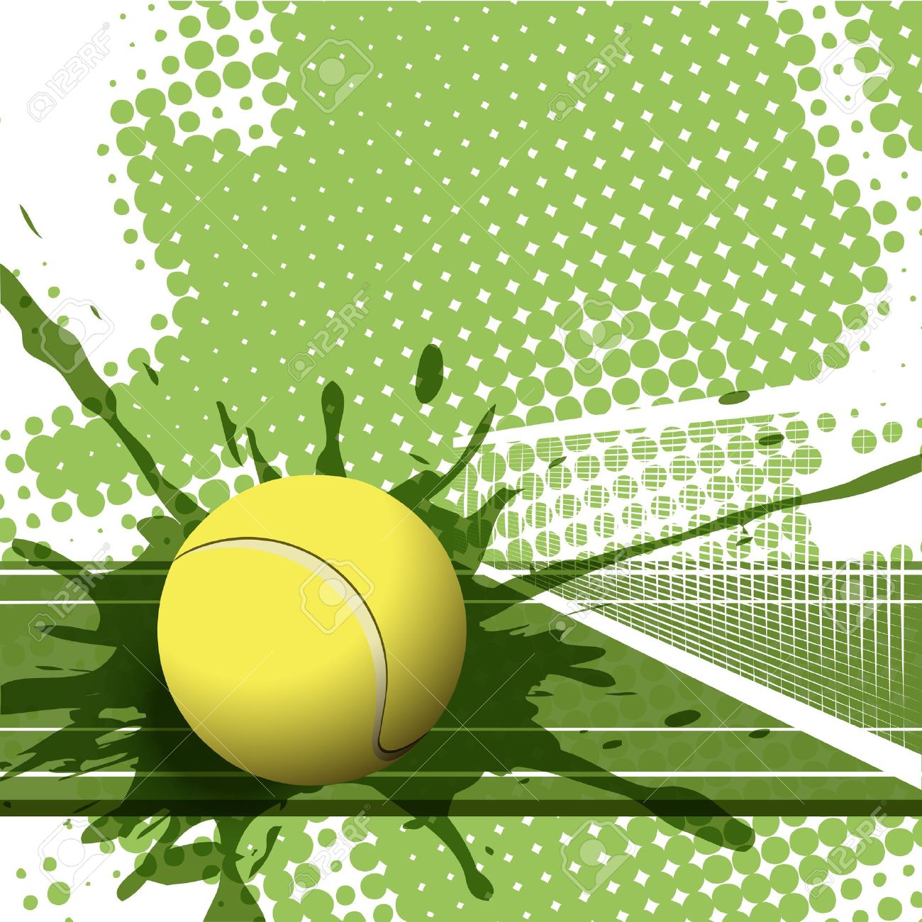 tennis: illustration tennis ball on abstract green background