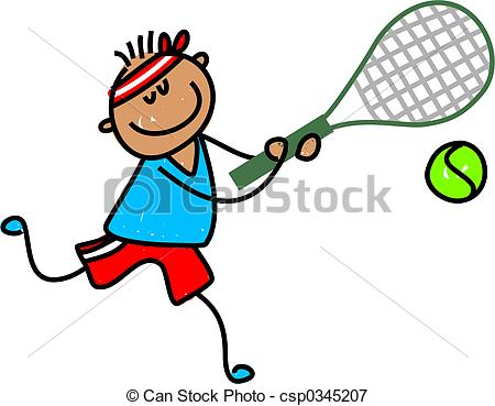 ... tennis kid - little ethnic boy playing tennis - toddler art... ...