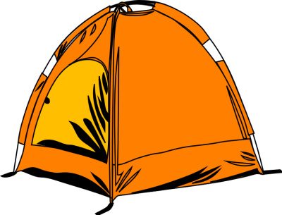 Tent clipart black and white 