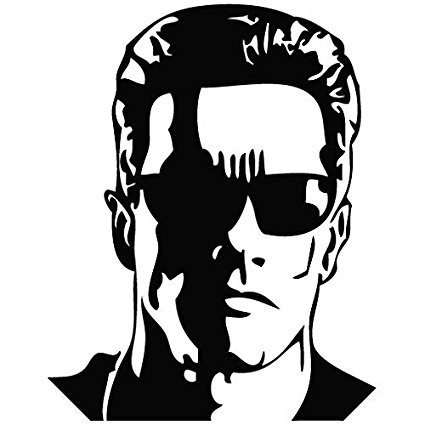 Terminator Arnold Schwarzenegger - Movie Decal [15cm Black] Vinyl Removable  Decorative Sticker for Wall