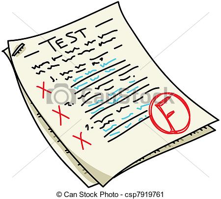 ... Test - A cartoon test with an u0026#39;Fu0026#39; result. Test Clipartby ...