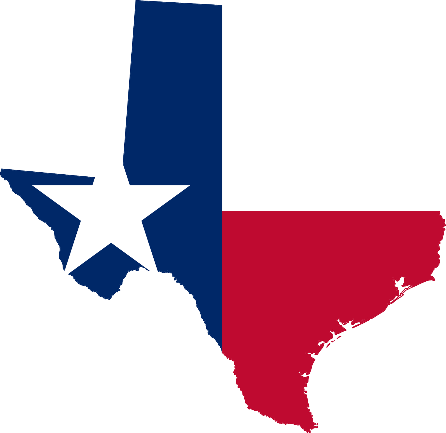 Texas Outline with Flag
