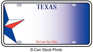 ... Texas License Plate in red white and blue with Lone Star.