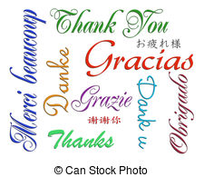 ... Thank you card many languages - Illustration composition of.