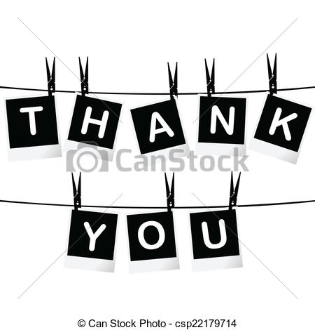 Black And White Thank You Card Vector