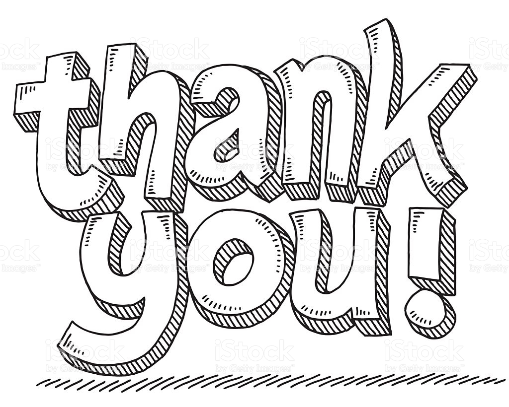 Black And White Thank You Clipart