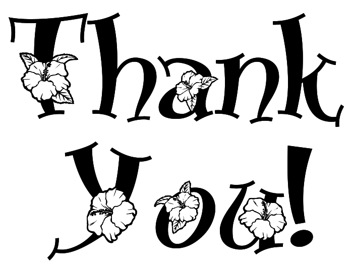 Thank you note floral bw .