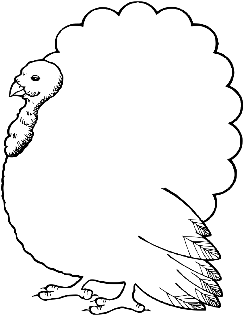 Thanksgiving Clipart Free Bla - Black And White Turkey Clipart