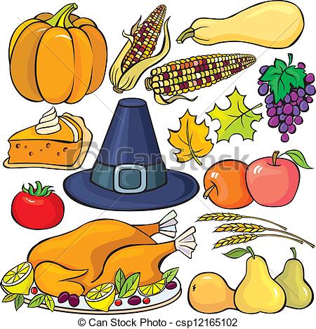 Thanksgiving Day Icon Set . - Thanksgiving Day Clip Art
