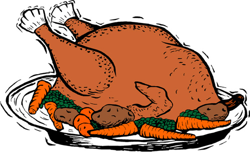 Thanksgiving dinner . - Turkey Dinner Clip Art