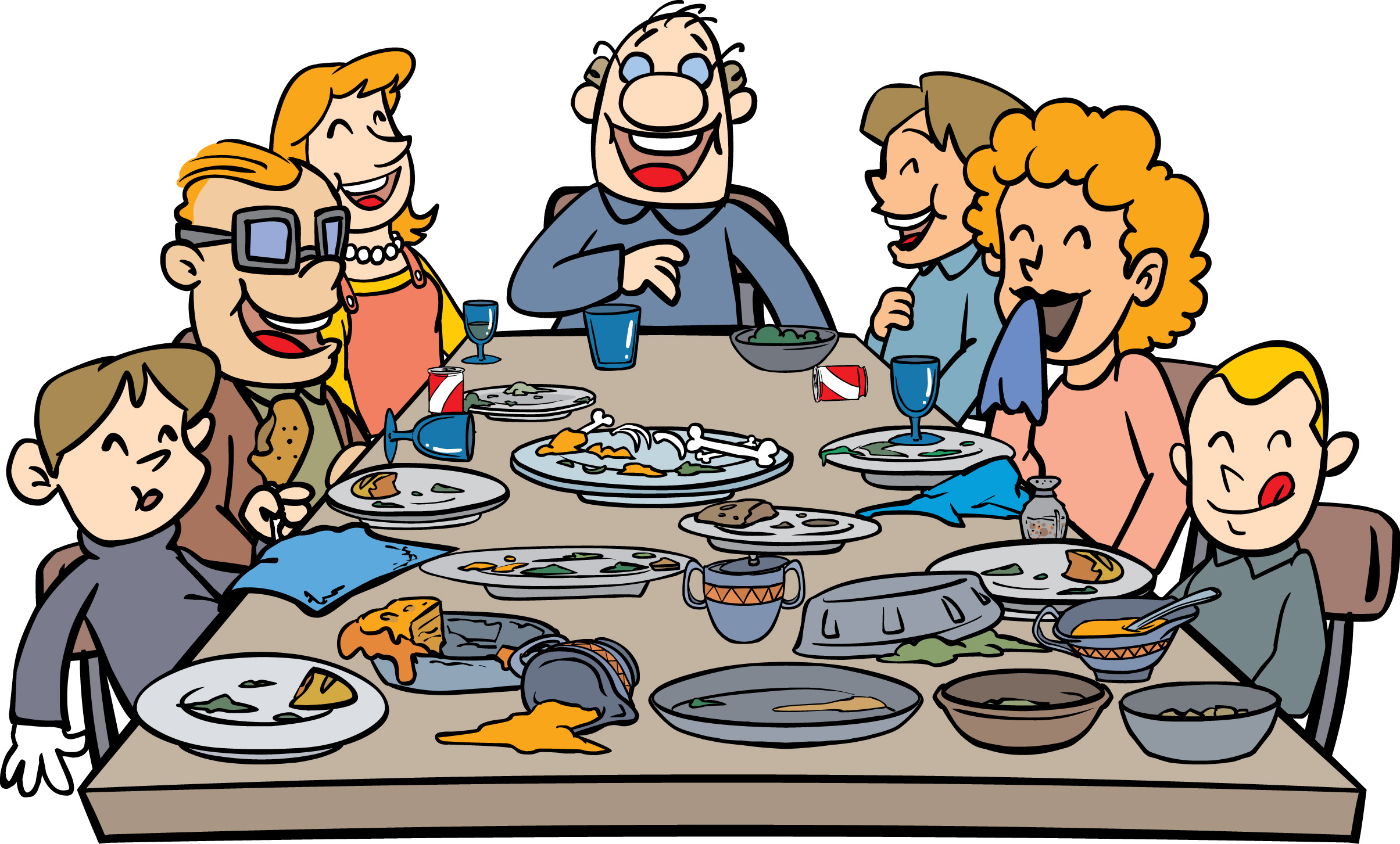 Thanksgiving Family Dinner Clip Art