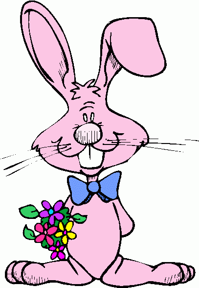 The Easter Bunny Holding Bask - Clip Art Easter Bunny