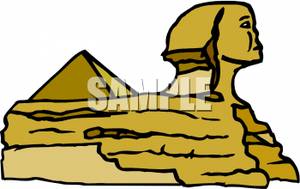 The Egyptian Sphinx and a Pyr - Sphinx Clipart
