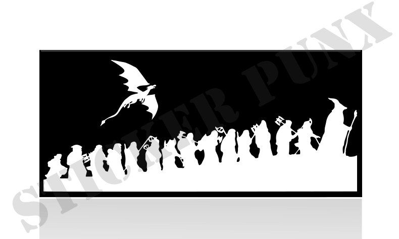 Car Window Decal - The Hobbit Bilbo Gandalf Dwarves u0026 Smaug Sticker Lord Of  The Rings