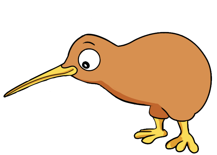 The Kiwi bird is a small flightless bird endemic to New Zealand. You can use this cartoon Kiwi bird clip art for personal or commercial use.