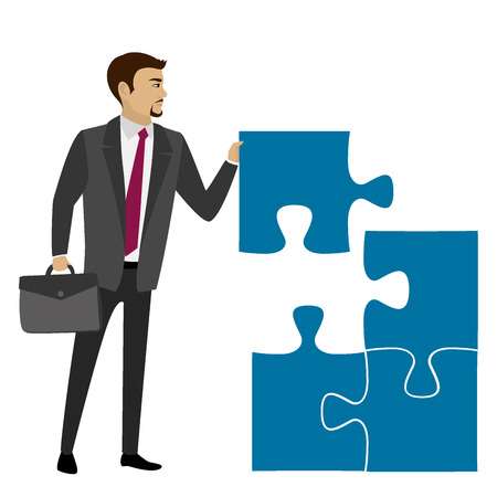 Business concept with piece of the puzzle. Vector illustration Vector