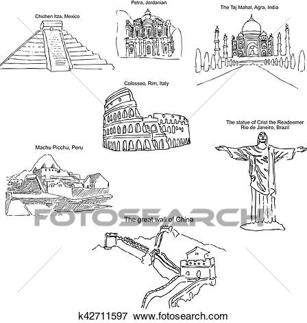 Clip Art - The modern seven w - The Seven Wonders Clipart