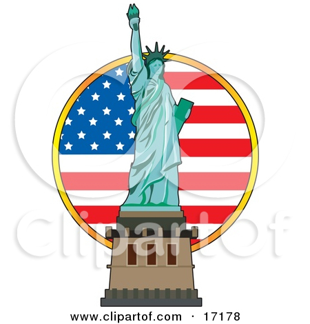 The Statue Of Liberty In Fron - Clipart Statue Of Liberty
