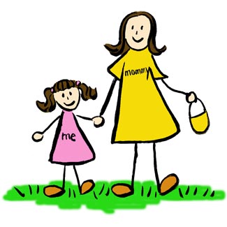 The Woman S Shirt Read Mommy  - Mother And Daughter Clipart