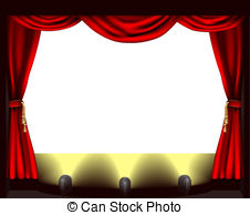 Theater Stage And Red Curtain Clipartby Subbotina6/84; Theatre stage - A theatre stage, lights and curtain.
