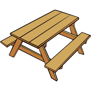 Cartoon picnic table tables c