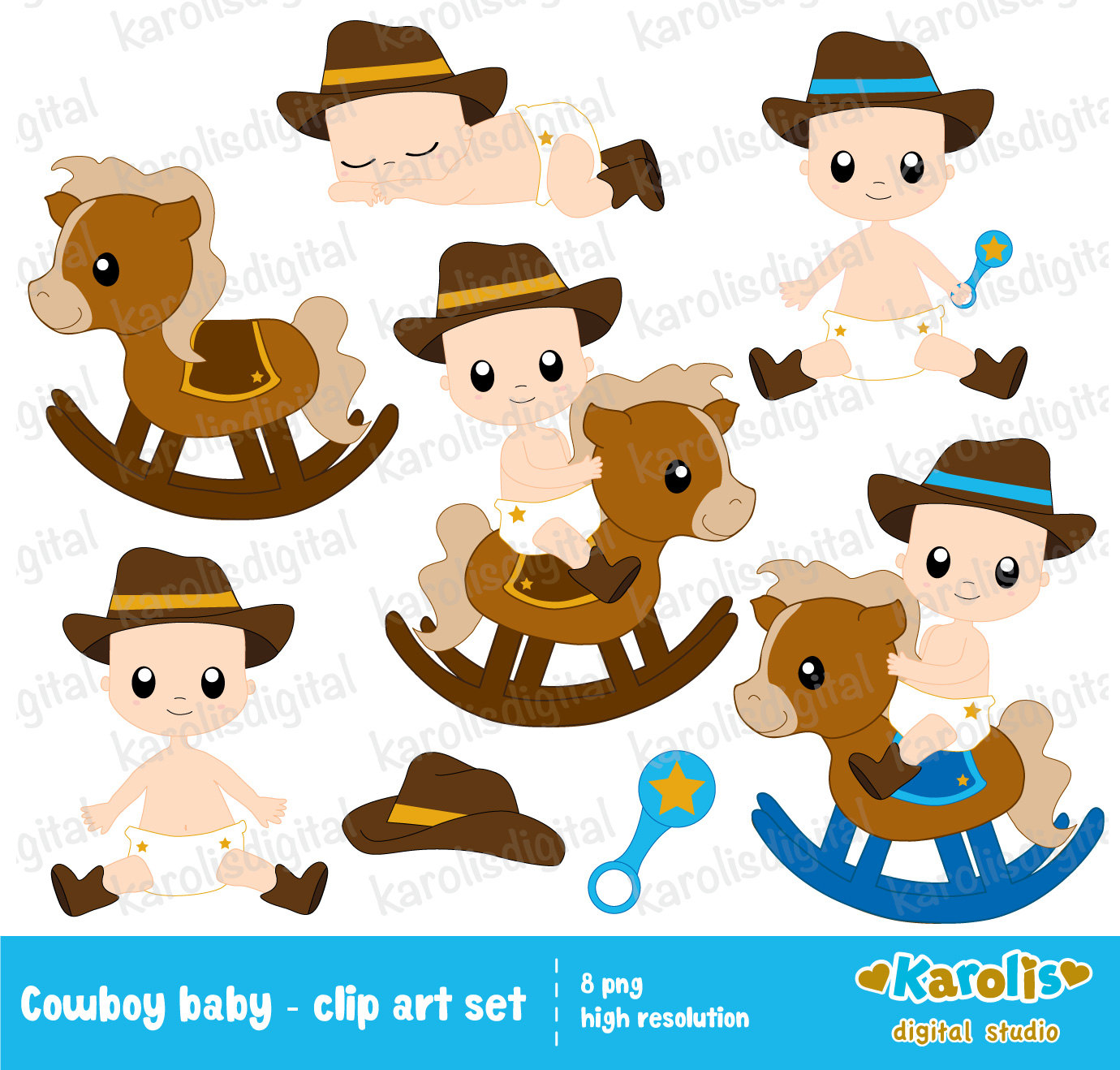 There Is 54 Watering Hole Wes - Baby Cowboy Clipart