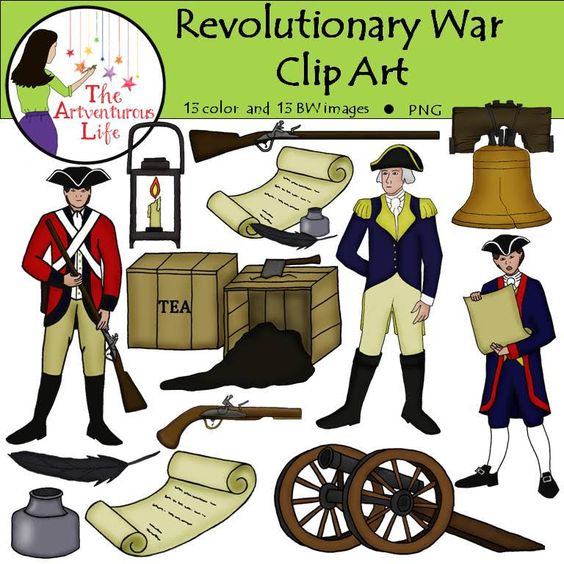 These beautiful clip art imag - Revolutionary War Clip Art