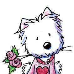 These Westie illustrations ar - Westie Clipart