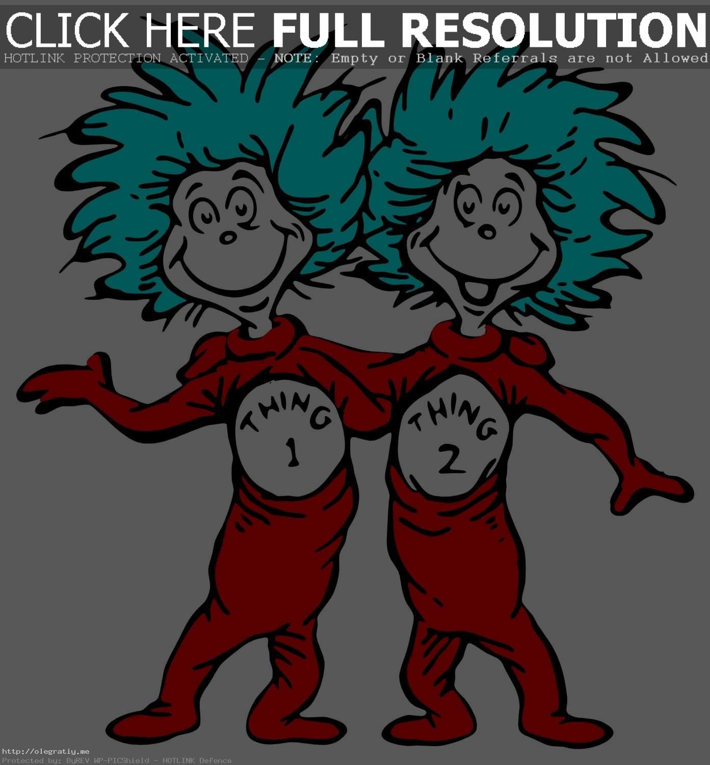 Cat In The Hat Thing 1 And 2  - Thing Clipart