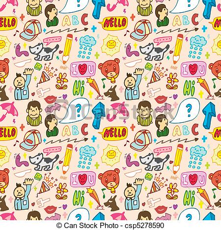 Funny Thing Seamless,pattern(Vector