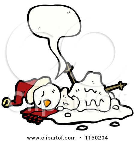 Thinking Winter Christmas Melting Snowman by lineartestpilot