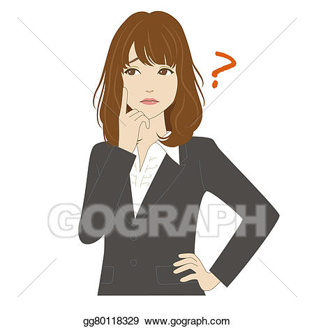 Young woman in business suit thinking