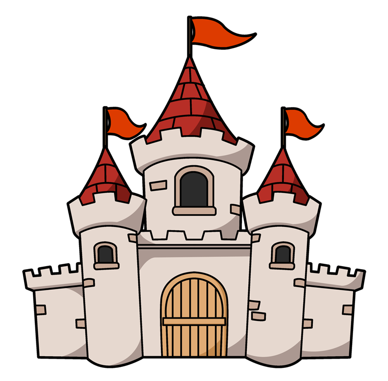 This cartoon castle clip art is perfect for use on your fairy-tale projects, storybook illustrations, scrapbooks, videos, websites, school projects, etc.