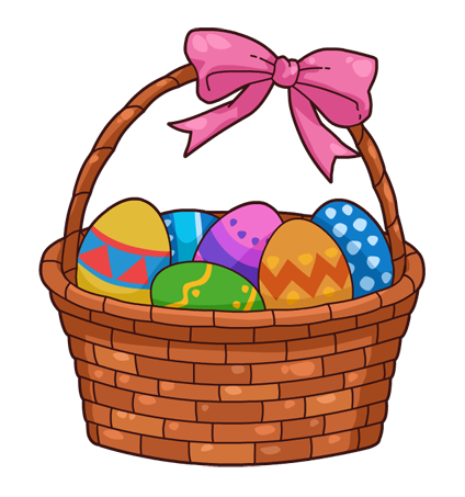 Easter Basket with Eggs and G