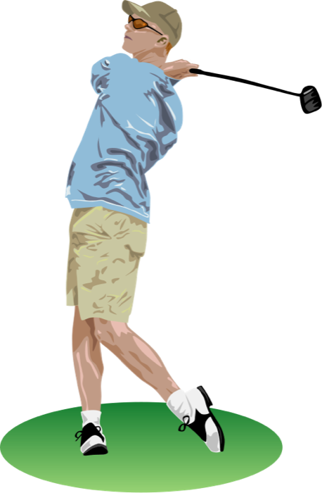 This clip art of a golfer swinging the golf club is free for personal use only. Commercial use of this clip art is not recommended as the public domain ...