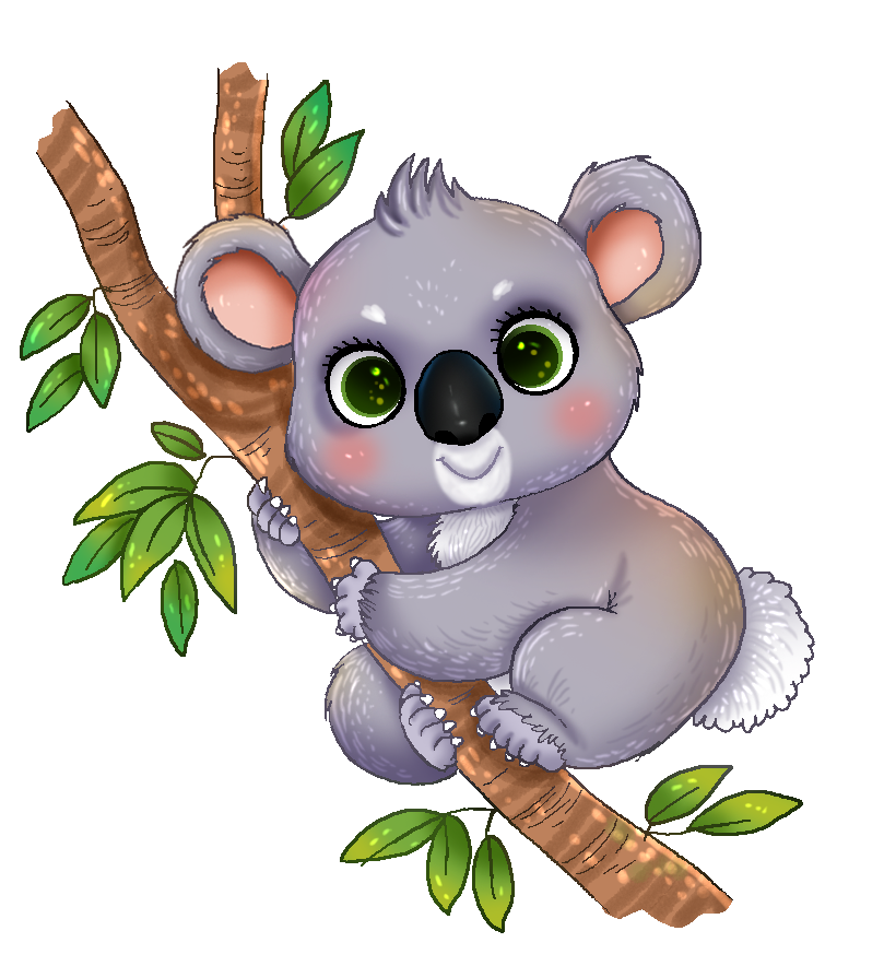 This cute adorable koala clip art is perfect for use on your school projects, reference books, presentations, wildlife projects, etc.