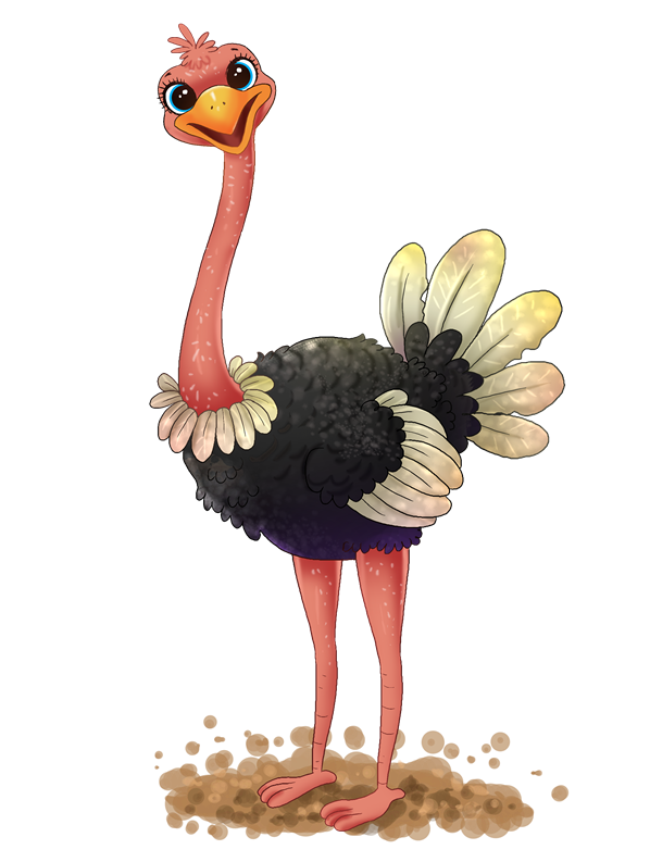 This cute adorable ostrich cl - Ostrich Clipart