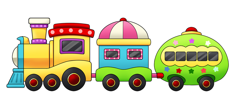 This cute and lovely colorful - Clip Art Trains