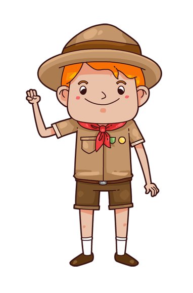 This cute cartoon boy scout .