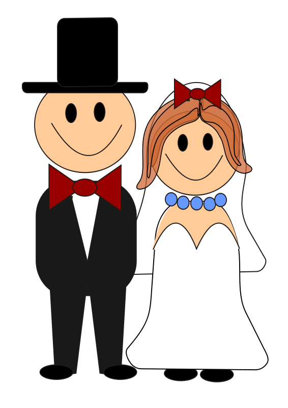 This Cute Clip Art Of A Cartoon Bride And Groom Can Be Used For
