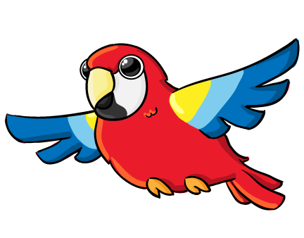This cute parrot clip art is  - Clipart Parrot