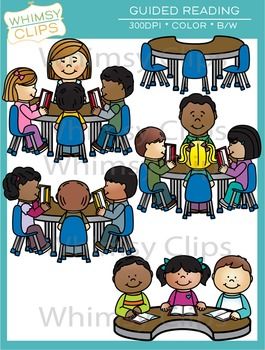 This guided reading clip art set contains 10 image files, which includes 5 color images