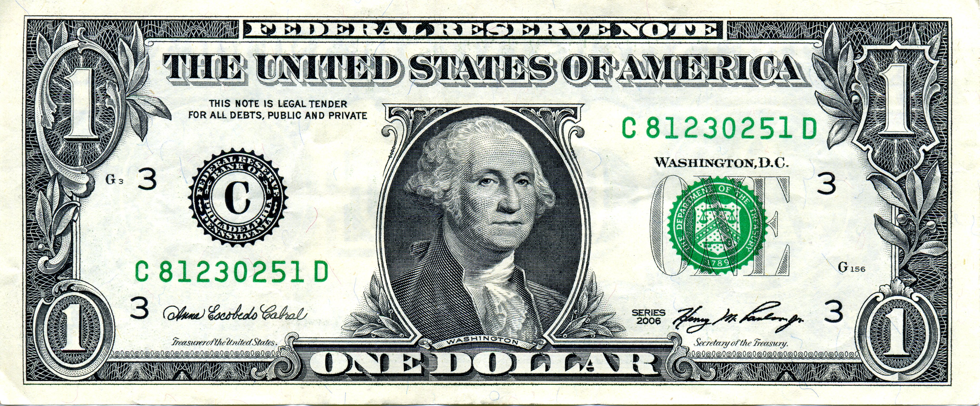 Download 1 Dollar Bill Clipar
