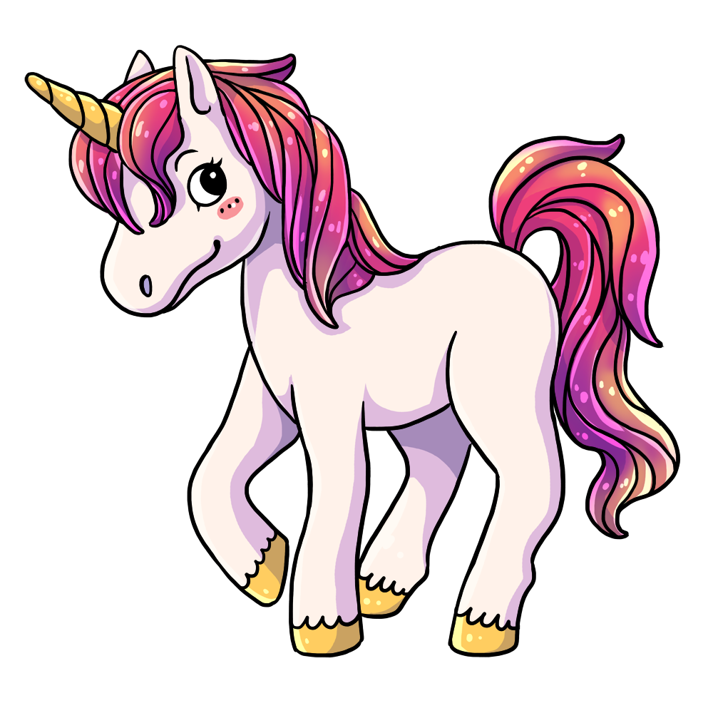 This lovely cartoon unicorn c - Free Unicorn Clipart