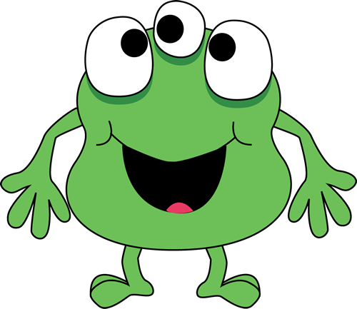 Three-Eyed Green Monster - Clipart Monsters