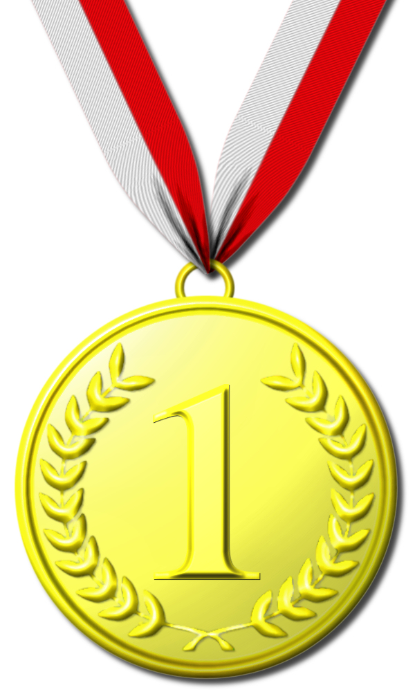 Three Srips Gold Medal Clipart. La Mal Diction Du Chiffre 1 En ..