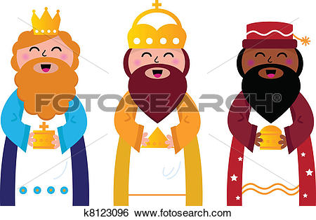 Three wise men bringing gifts - Wise Men Clip Art