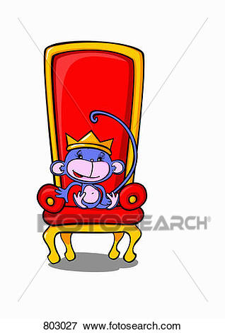 Clipart of a happy king on th