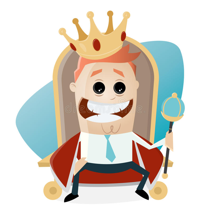Clipart of a happy king on throne