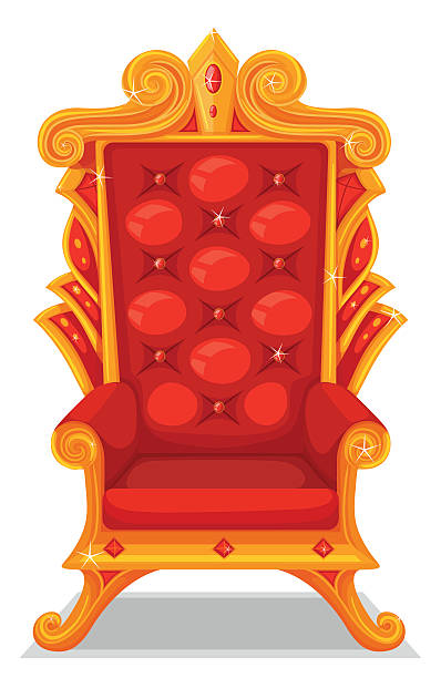 Throne made of gold vector art illustration